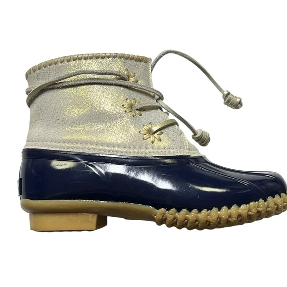Jack Rogers Navy and Gold Duck Boots - Picture 3 of 5
